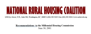Recommendations to the Millennial Housing Commission